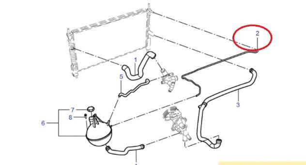 Ống nước bình nước phụ đến két nước Ford Transit 2009-2020 JMC