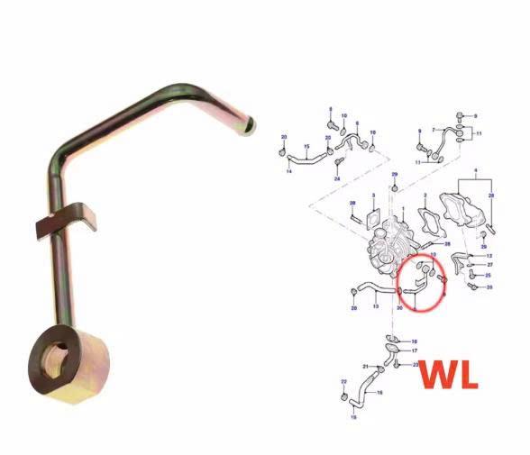 Ống nước hồi turbo trên Ford Ranger 2005-2008, Everest 2005-2008 CH