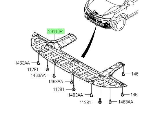 Chắn bùn gầm trước Kia Soluto 2018-2022 TH