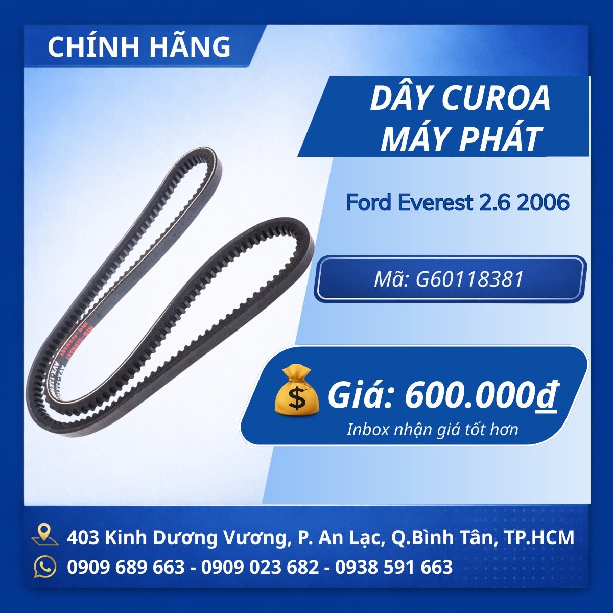 Dây curoa máy phát Ford Everest 2.6 2006 CH( máy xăng)