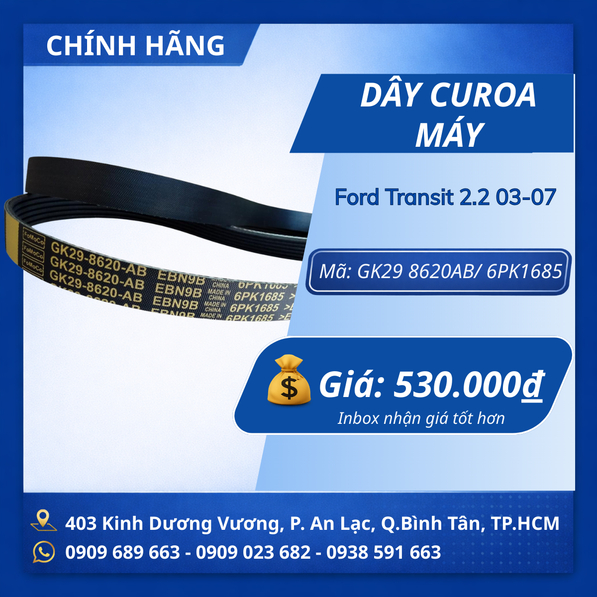 Dây Curoa máy Ford Transit 2.2 2003-2007 CH