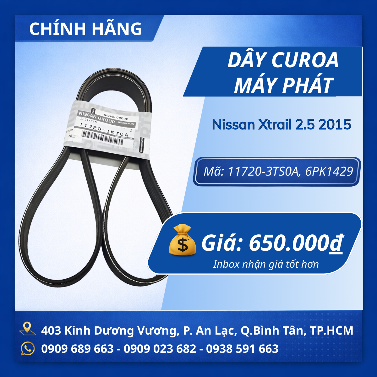 Dây curoa máy phát Nissan Xtrail 2.5 2015 CH