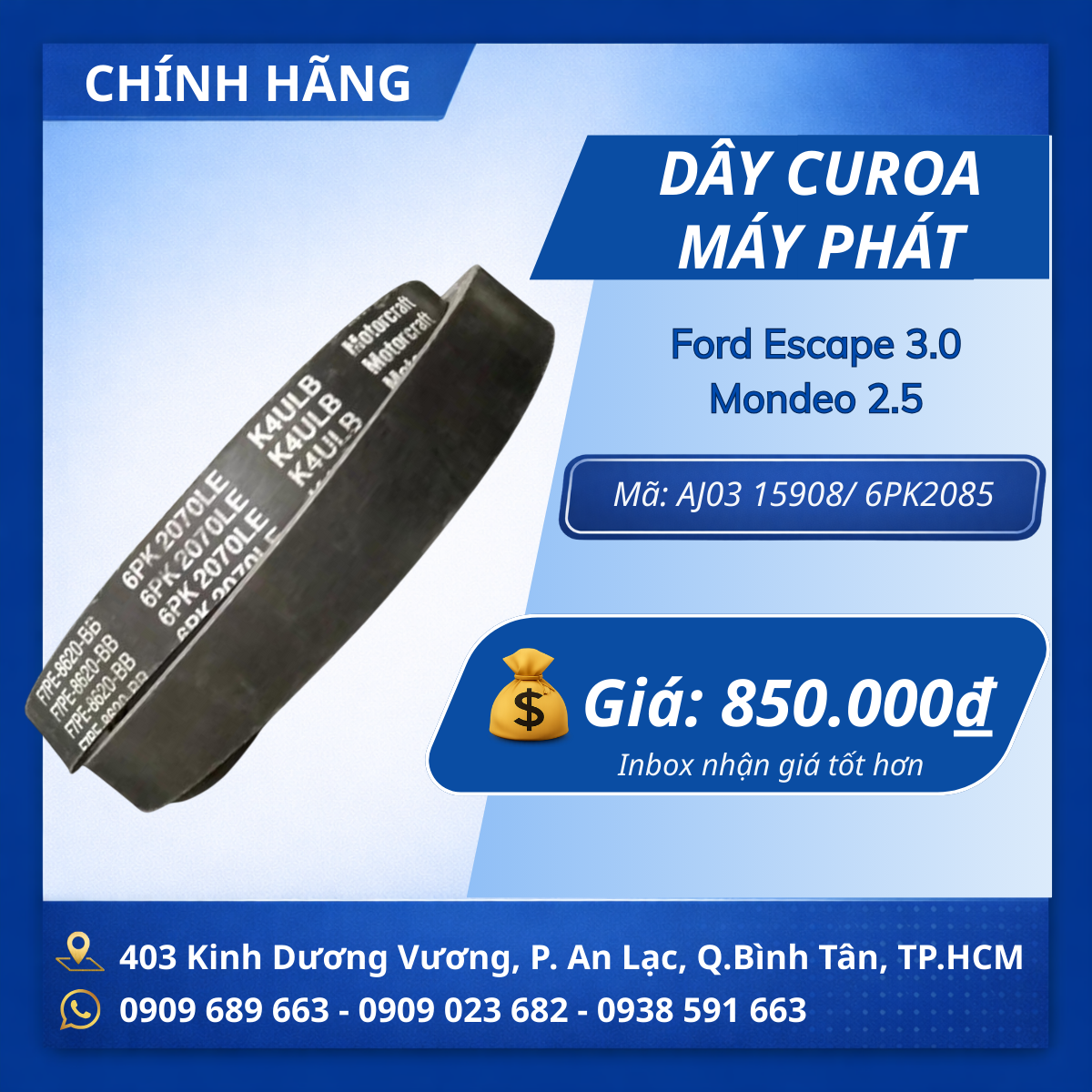 Dây curoa máy phát Ford Escape 3.0 ,Mondeo 2.5 CH