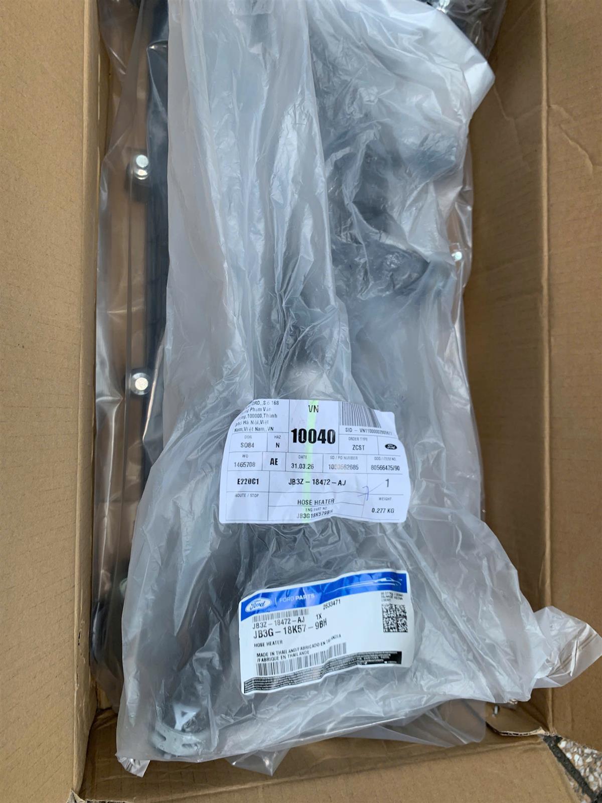 Ống nước vào dàn sưởi Ford Ranger 2.0 2018-2022 CH