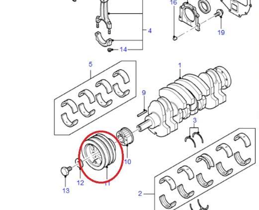 Puly cốt máy Ford Ranger 2009-2011, Everest 2008-2013 TH