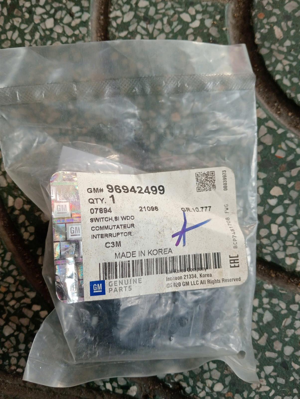 Công tắc bấm kính đơn Chevrolet Matiz 2007-2010, Spark 2009 CH