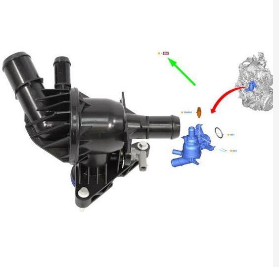 Cụm van hằng nhiệt Ford Ranger 2.0 2019-2022, Everest 2.0 CH