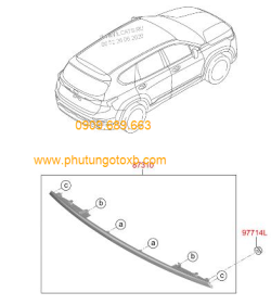 Nẹp xi cửa sau Santafe 2019 CH