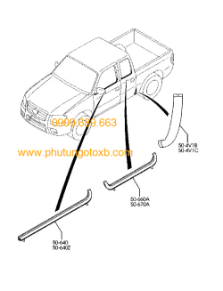 Nẹp chân kính ngoài trước Ford Ranger 2009-2011, Everest 2009-2011 RH CH Ford Everest 2009