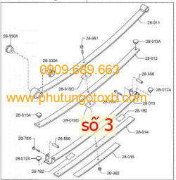 Lá nhíp số 3 Ford Ranger 2012-2018, Bt50 2012-2020 TH ( nhíp cái số 3)