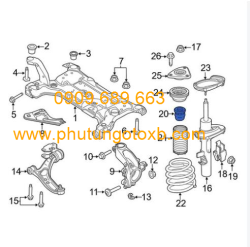 Tăm bông giảm xóc trước Ford Focus 2005-2015 CH Ford Focus 2.0 2009