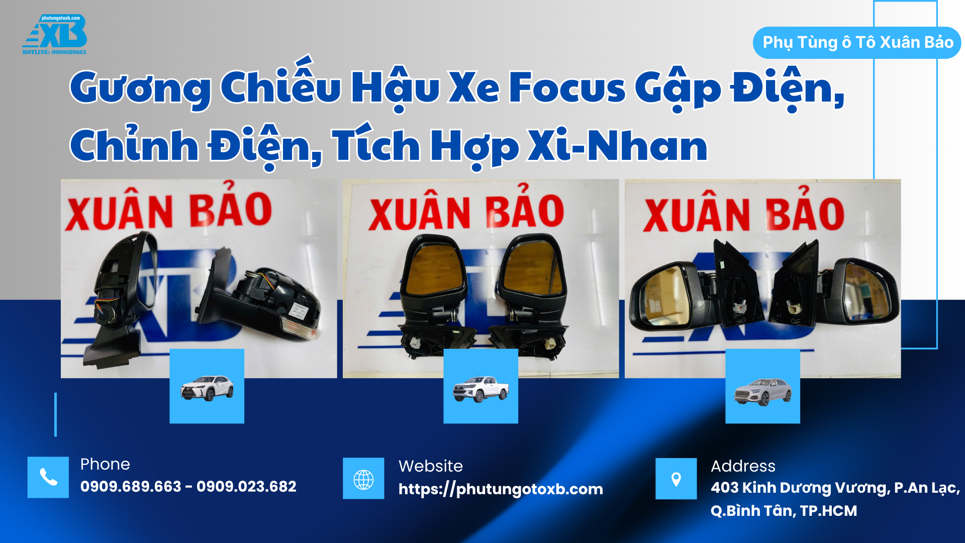 Gương Chiếu Hậu Xe Focus Gập Điện, Chỉnh Điện, Tích Hợp Xi-Nhan