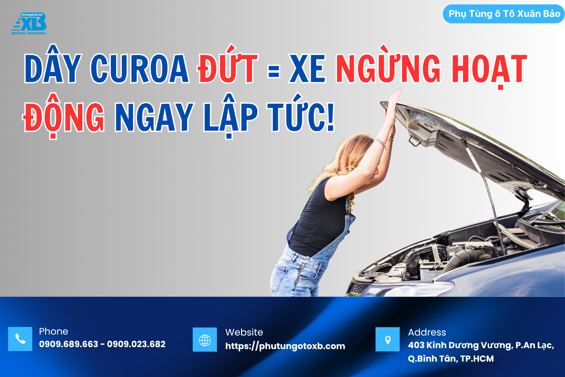 Dây curoa đứt = Xe ngừng hoạt động ngay lập tức!