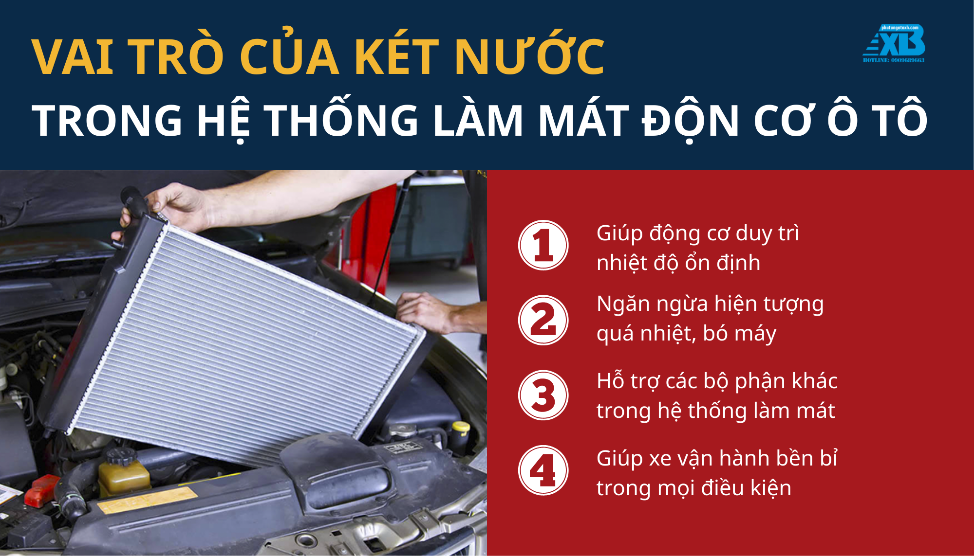 Vai trò của két nước trong hệ thống làm mát động cơ ô tô