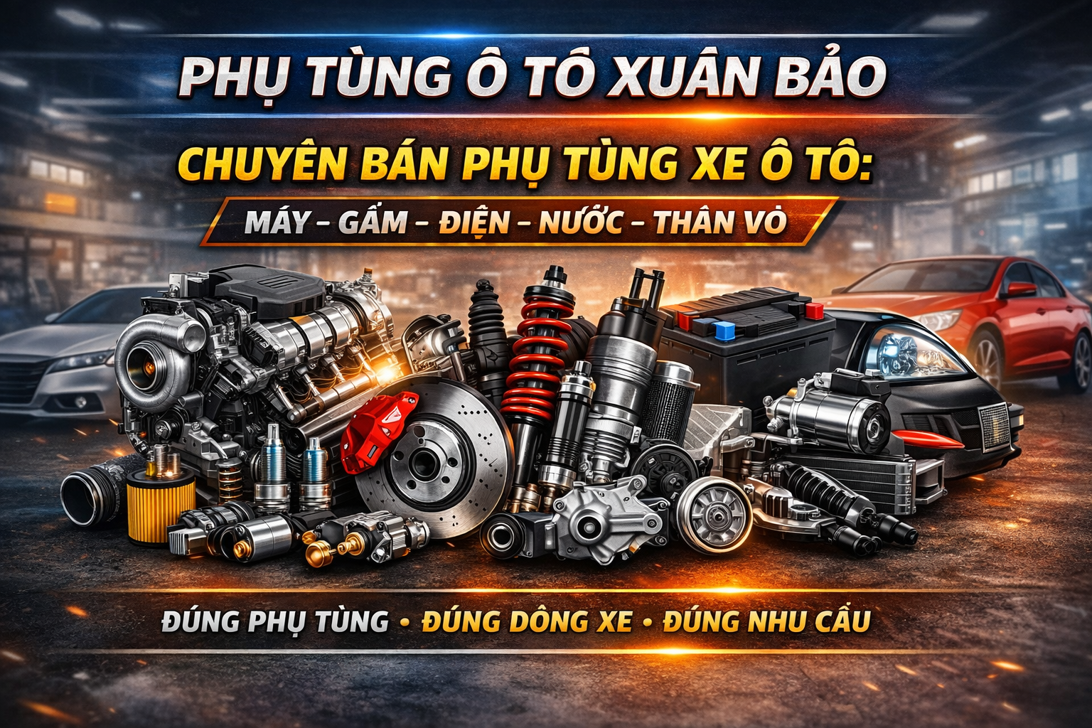 Chuyên bán phụ tùng xe ô tô: máy, gầm, điện – nước, thân vỏ