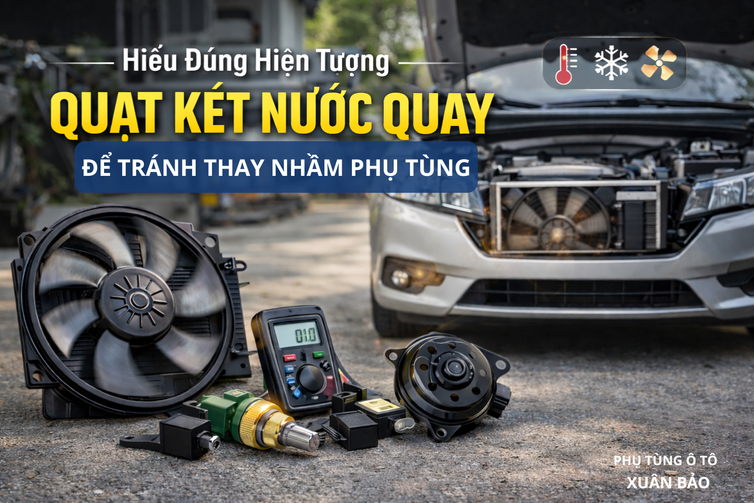 Hiểu đúng hiện tượng quạt két nước quay để tránh thay nhầm phụ tùng